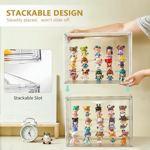 3 Layer Acrylic Display Case Stackable Clear Box for Collectibles,2 Pack - size: XLarge 2 Pack