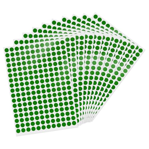 2040 Pcs Dot Stickers 0.4" Color Coding Labels, Green - color: Green