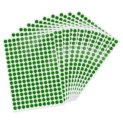 2040 Pcs Dot Stickers 0.4" Color Coding Labels, Green - color: Green