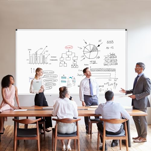 XBoard Magnetic Dry Erase Board 96 x 48 Inches, 8' x 4' Aluminum Framed Whiteboard, Presentation White Board for Office, School, Homeschool (Pack of 2) - size: 96" x 48" Pack of 2
