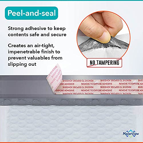 Bubble Mailers 8.5x12, Self Seal Poly Padded Envelopes #2, 100 Pack Bulk - color: White, size: 8.5"x12" / 100 Pack