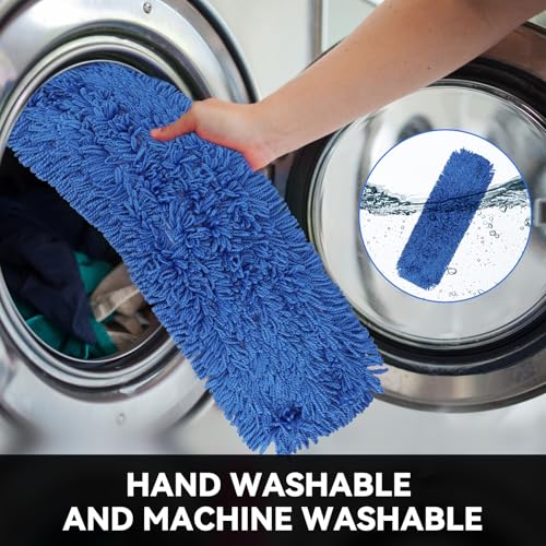 Commercial 36 Inch Dust Mop Head: Replacement Heavy-Duty Sweeper and Janitorial Industrial Dust Mop Head for Floor Cleaning, Office, School, Restaurant, Hospital (Blue - 6 Pack) - color: Blue - 36 Inch - 6pack - Scrubby