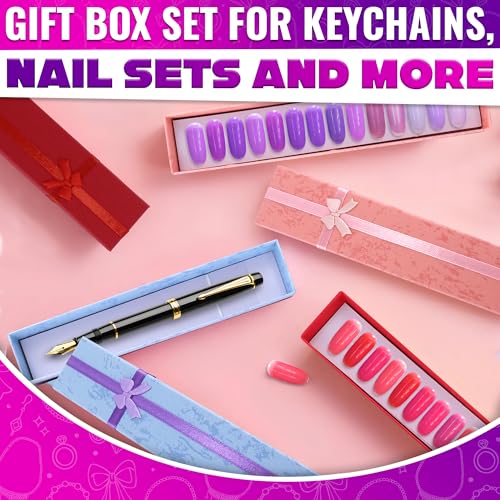 KETAR 24 Pack Necklace Gift Box Bulk, Rigid Cardboard with Foam Insert - color: 24 Pcs Color Mix