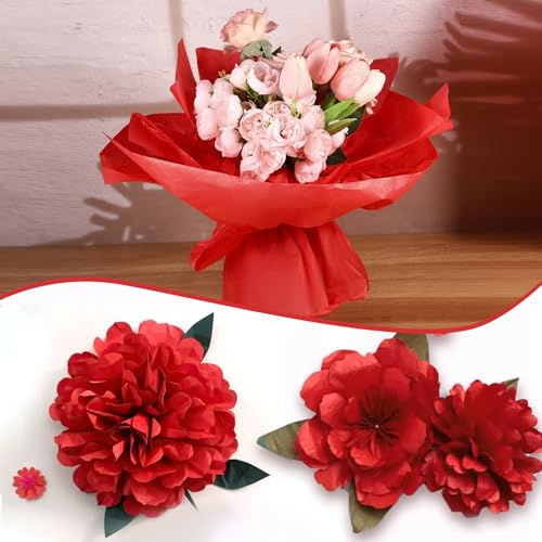 woric 160 Sheets Red Tissue Paper for Gift Bags 20 X 14 Inches - color: Red