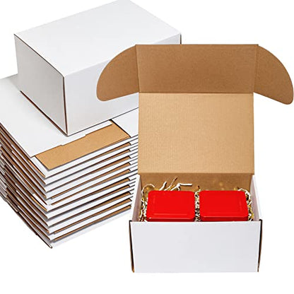 Wowxyz 10x7x5" 25 Pack Shipping Boxes - White Corrugated Cardboard Mailing Boxes for Small Business - Flat Empty Literature Mailer Packaging Supplies - size: 10x7x5"