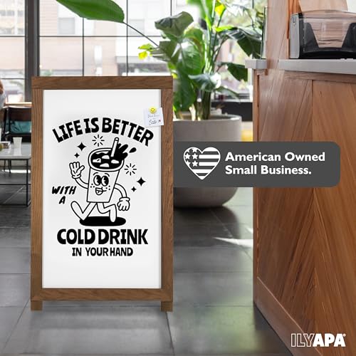 Ilyapa 2-in-1 A-Frame Sign Holder & Whiteboard, 28x41 Inch - Barnwood - color: Barnwood, size: 41x28 Whiteboard
