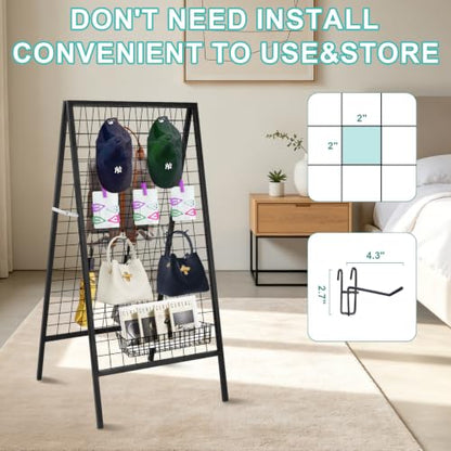Eastern Tree Metal Grid Wall Panels, 2 Sides Wire Grid Panel, Black Gridwall Display Stand, Heavy Duty Gridwall Panels for Retail Display and Craft Show- 2 Packs - size: 2packs 2 Sides