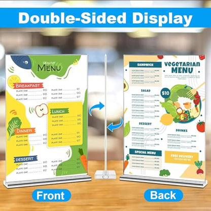 EHWINE 16 Pack Acrylic Sign Holders 5x7 Double-Sided Tabletop Display Stands for Menus Flyers & Signs, Clear Acrylic Picture Frame for Office Business Store & Events - size: Vertical 16 Pack 5x7 Inch