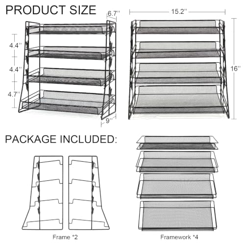 CyDuan Candy Display Rack with10 Clips, Snack Organizer for Countertop - color: Black Mesh with Chips
