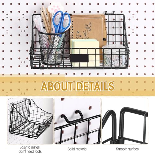 4 Pcs Peg Board Bins and Baskets Peg Board Organizer, Small - size: Small