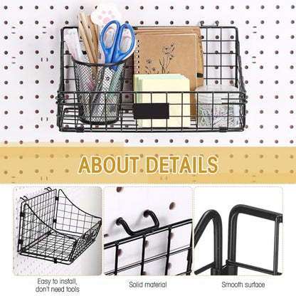 4 Pcs Peg Board Bins and Baskets Peg Board Organizer, Small - size: Small