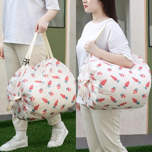 2PCS Travel Shoulder Bag Reusable Grocery Bags Foldable Shopping Bags Waterproof Pouch Bags Sports handbag - color: Green