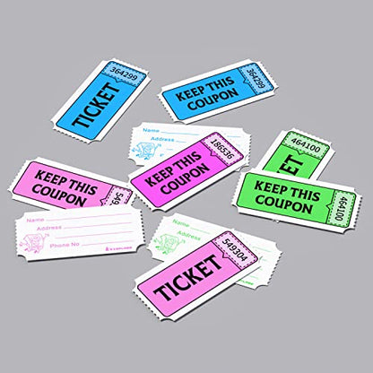 Fluorescence Raffle Tickets Double Roll 2000 Tickets Neon Purple 50/50 Tickets for Events, Entry, Class Reward, Fundraiser & Prizes - color: Neon Purple 2000 Tickets