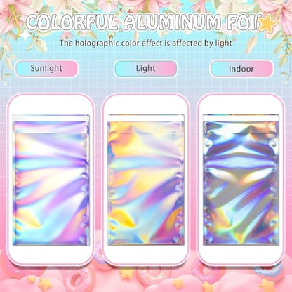 FUNFERY 6.3x9.4in Holographic Mylar Poly Mailers Self Sealing Adhesive Bag - color: Holographic Self Adhesive-100P, size: 6.3x9.4 inch