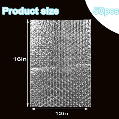 50PCS 12x16"Bubble Out Bags,Double-Wall Cushioned,Shockproof,Tear-Resistant - size: 50pcs-12x16IN