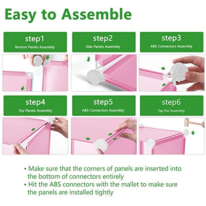 C&AHOME 6-Cube Storage Organizer Cube Shelf Closet Storage Bookcase, Pink - color: Pink