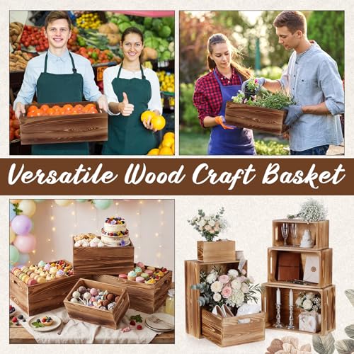 AceOrbit Set of 6 Rustic Wood Crates for Display Nesting Box, Light Brown - color: Light Brown