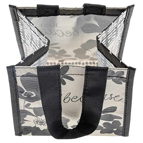 Karma Small Reusable Gift Bags, Tote Bag and Gift Bag with Handles, Perfect for Birthday Gifts and Party Bags RPET 1 Dog - color: Ink Floral