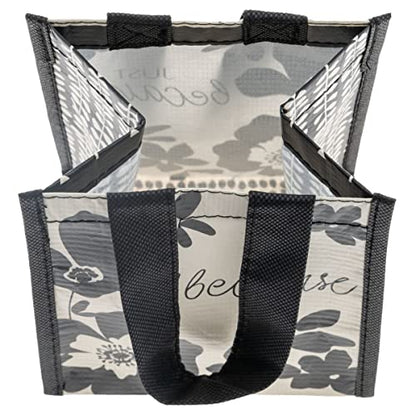 Karma Small Reusable Gift Bags, Tote Bag and Gift Bag with Handles, Perfect for Birthday Gifts and Party Bags RPET 1 Dog - color: Ink Floral