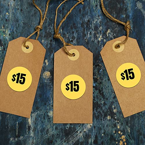 Mobiusea Creation 300pcs 15 Dollar Price Stickers Price Tag Labels 1" - size: 15 Dollars | 300pcs
