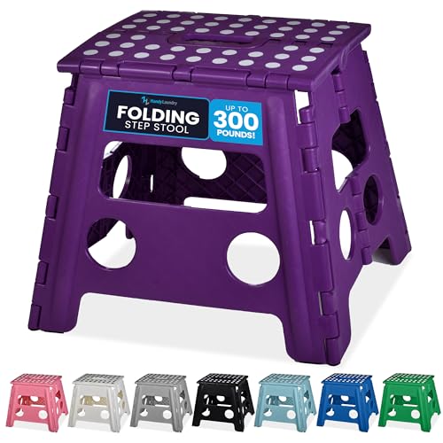 Handy Laundry Folding Step Stool 13 Inch, Purple, Non-Slip Holds 300 lbs - color: Purple, size: 13 Inch