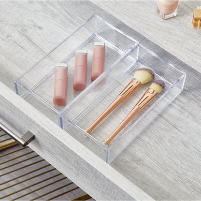 iDesign Clarity Collection Vanity Tray Organizer, 4" x 8" x 2", Clear - size: Small