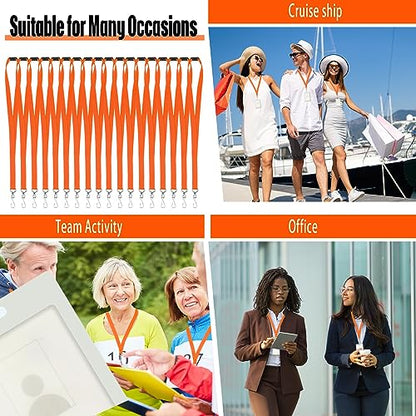 Patelai 120 Pcs Breakaway Lanyards with J Hook, Orange - color: Orange