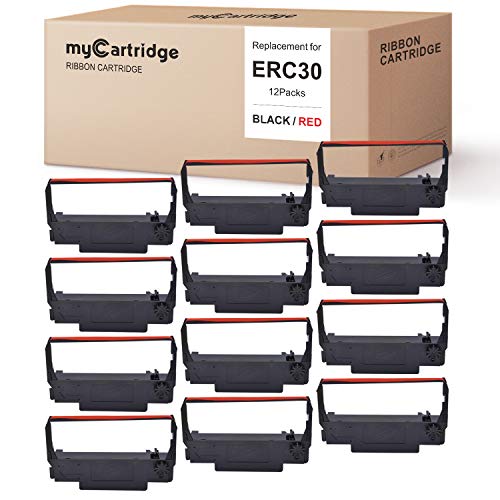 myCartridge ERC30 ERC-30 ERC 30 34 38 B/R Compatible with Ribbon Cartridge for use in ERC38 NK506 (Black Red, 12-Pack) - size: 12 Pack