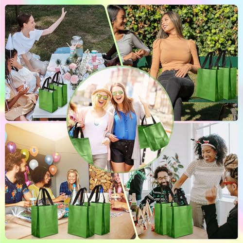 Eccliy 80 Pcs Reusable Gift Bags, Medium, Green - color: Green, size: Medium