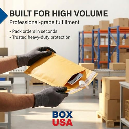 BOX USA 7 1/4 x 12" Kraft Bubble Mailers (100-Pack) - Brown Padded Envelopes, Self-Seal Shipping Bags for Business, Heavy Duty Cushioned Mailing Envelopes for Packaging and Shipping - size: 7-1/4x12" (100-Pack)