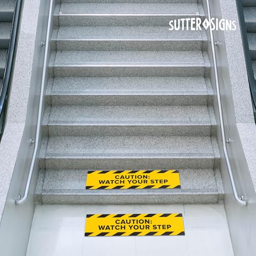 5pk Anti Slip Watch Your Step Floor Decals Caution Wet Floor Sign