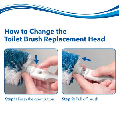 Unger Toilet Brush Replacement Heads, 2 Pack, Bathroom Cleaning Supplies, Hygienic and Durable Scrubber with Non-Scratch Bristles, Scrub Hard-to-Reach Areas - style: Toilet Brush Replacement Heads, 2-pack