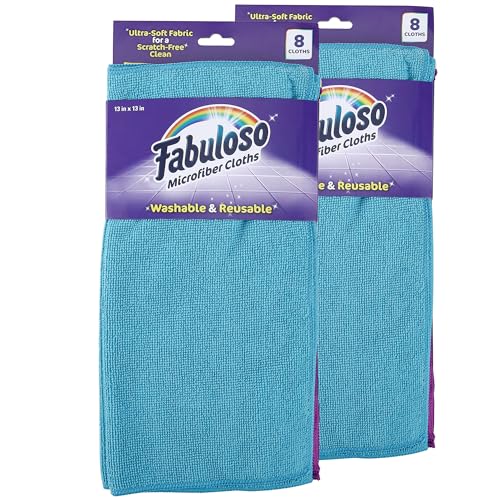 Fabuloso Microfiber Cleaning Cloths for Home & Car, 13x13, 8 Ct, 2-Pack - color: Rainbow, size: 8 Count (Pack of 2)
