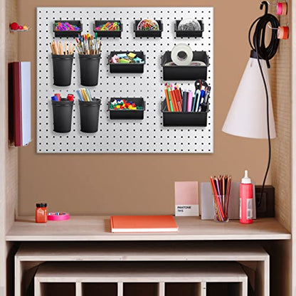 Pegboard Bins And Cups, 12 Pack Peg Board Hardware Nail and Screw Organizer