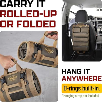Ryker Heavy Duty Roll Up Tool Bag Organizer w/Detachable Pouches - color: Pack of 2