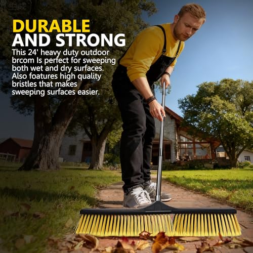 Masthome 24.8" Push Broom - color: Push Broom-yellow