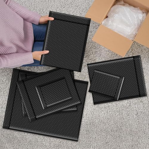 Fuxury Bubble Mailers Bulk 9.5x14.5" 250 Pack Black Large Padded Envelopes - color: Black, size: 9.5x14.5" 250PC