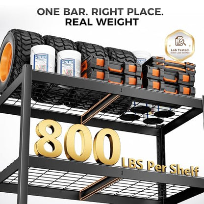CAMMOO 3200LBS Storage Shelves, 4 Tier Wire Shelf 40" W x 20" D x 60" H - size: 40"W x 20"D x 60"H