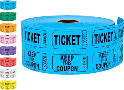 Tacticai 1000 Raffle Tickets, 50/50 Double Roll, Blue - color: A - Double Roll - 1,000 Tickets - Keep - Blue