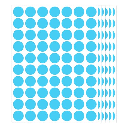 1400 PCS Blue Circle Dot Stickers 3/4" Round Coding Label - color: Light Blue