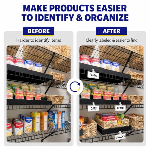 NuBliss Wire Shelf Label Holders, 1-1/4" x 3", Plastic, 100 Pack