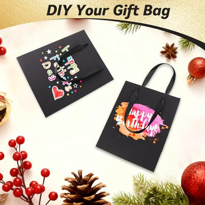 Addblu 10 Pack Black Gift Bags with Handles - color: Small - 10Pcs