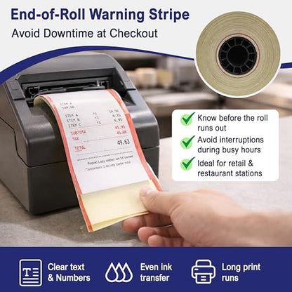 2-Ply Carbonless Receipt Paper Rolls 3" x 95' White/Canary – Compatible with Epson ERC-30 / ERC-34 / ERC-38 – 10 Rolls + 1 Replacement Printer Ribbon by Vonlyst