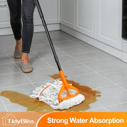 TidyBliss Commercial Mop with 3 Replacement Heads for Concrete Tile