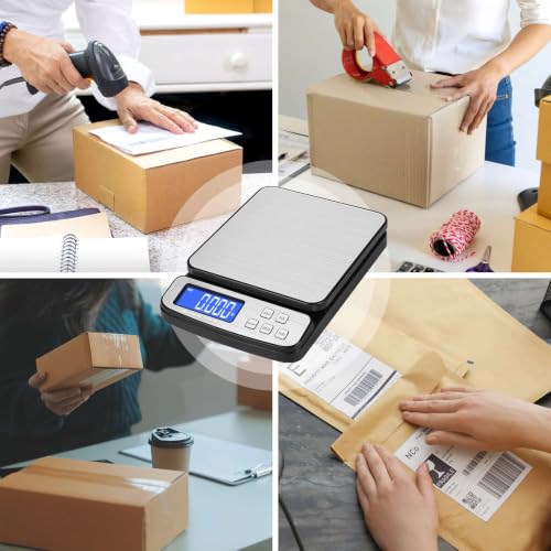 Fuzion Digital Shipping Postal Scale 90lb x 0.1oz, Stainless Steel Platform - color: Stainless Steel