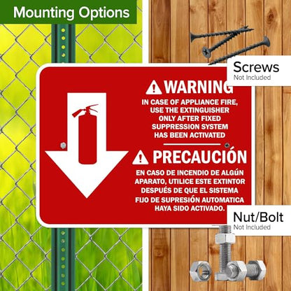 Osha Fire Extinguisher Instruction Warning Bilingual Sign, 18x24 Inches, Rust Free .063 Aluminum, Fade Resistant, Made in USA by My Sign Center - size: 18x24 Aluminum