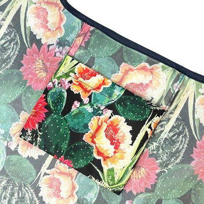 allydrew Medium Foldable Tote Nylon Reusable Grocery Bag (Set of 2) - color: Floral Cactus