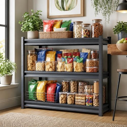 Snack Display Rack, 3 Tier Candy Display Rack Countertop Organizer, 1000lb Load, Heavy Duty Retail Display Shelves for Vendors, Snack Rack Display Stand for Kitchen Pantry (36"W x 14"D x 32"H) - size: 36"W x 14"D x 32"H