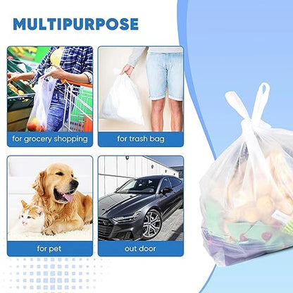 LimonLaviu Plastic Bags - 1000 Pack (11.5'x 6.5" x 21') with Handles for Small Business, Restaurants, Grocery & Trash - size: 1000