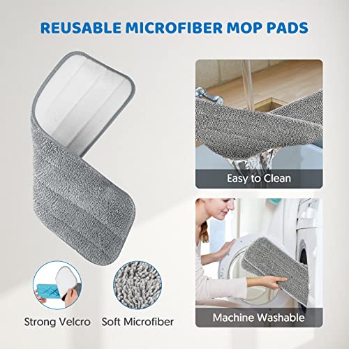 Spray Wet Mops for Floor Cleaning: Hardwood Floor Mop Refillable 2 Bottles - color: Blue